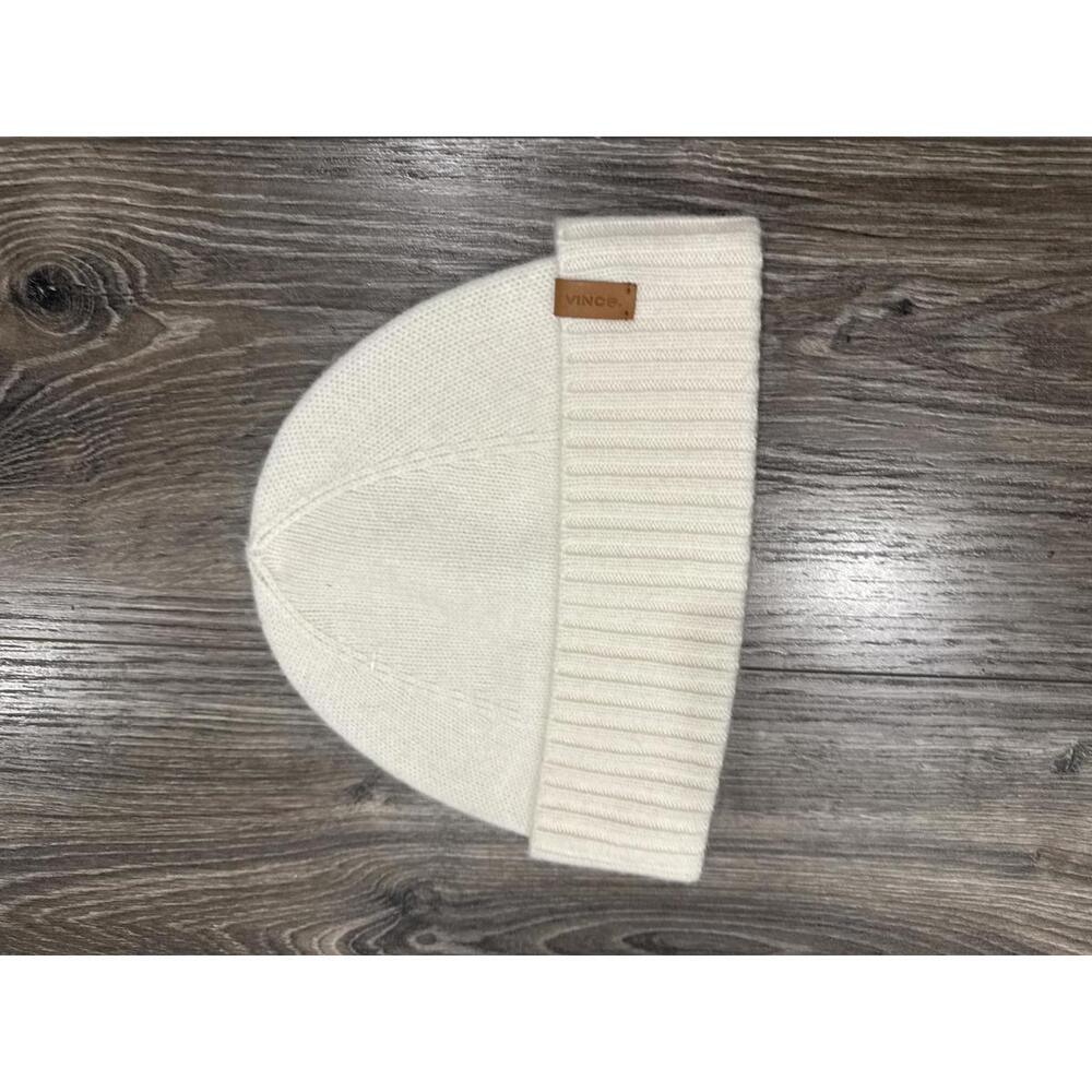 Vince Ivory Merino Wool & Cashmere Blend Beanie Hat